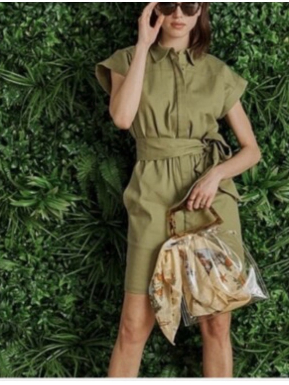 LDT Dax Tie-Waist Short-Sleeve Shirt Dress